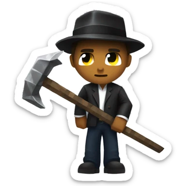 Mafia_Kid with a Minecraft Pickaxe sticker