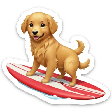 dog surfing sticker