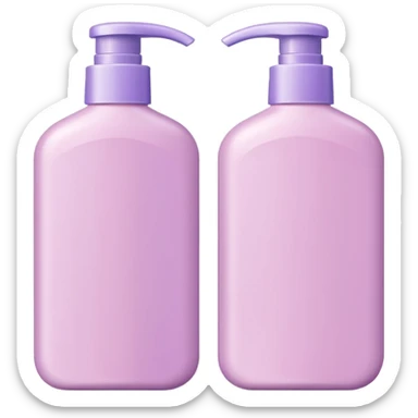 pastel pink and lilac shampoo bottles as a pair sticker