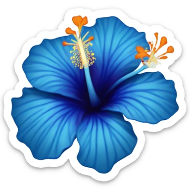 blue hibiscus flower with shades of blue  sticker