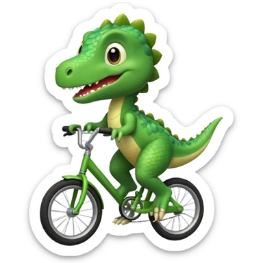 Baby dinosaur riding a bike  sticker