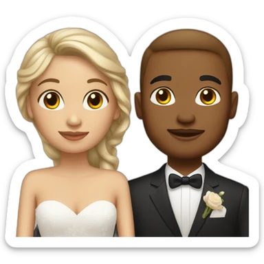 wedding couple light-skinned sticker