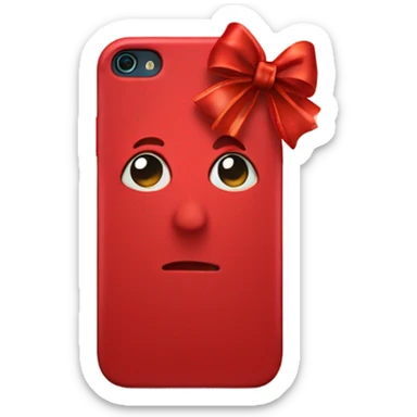 red iphone with bow sticker