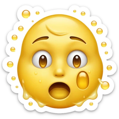 Face Exhaling emoji  with sweat sticker