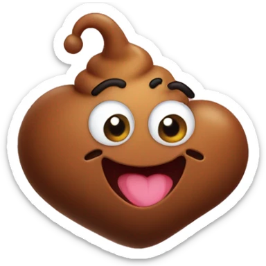 happy poop with heart eyes in love sticker