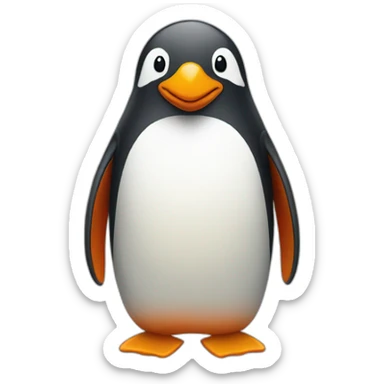 multicolor penguin greeting sticker