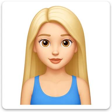 Make her hair much longer in the style of emoji (apple style emojis). Keep the emoji style look consistent. sticker