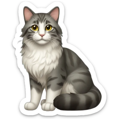 Elegant forest cat sticker