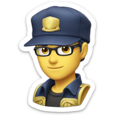 a yellow nerd who wear the jotaro kujo cap sticker