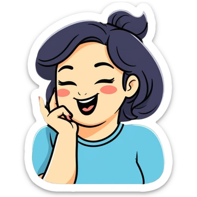 cartoon sticker of a curvy woman winking, wearing trendy clothes, fun and friendly style sticker