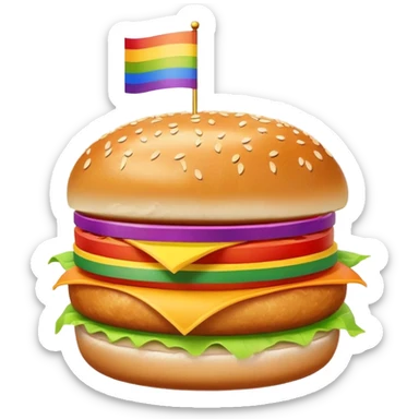 Chicken burgers gay sticker