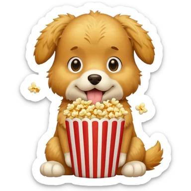 Cachorro comendo pipoca sticker