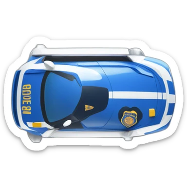 blue police car top view sticker