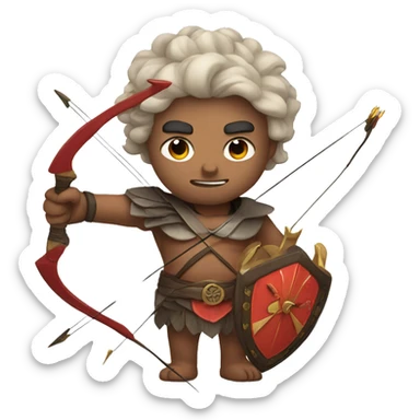 Karna with bow and arrow sticker