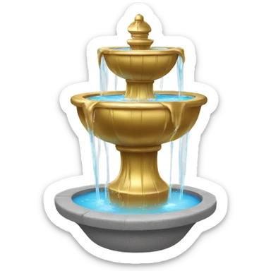 gold water fountain sticker