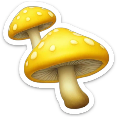 Yellow mushroom sticker