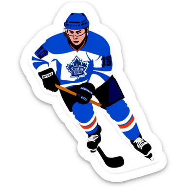Playing hockey sticker