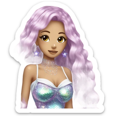 hime gyaru girl mermaid beautiful sparkly sticker