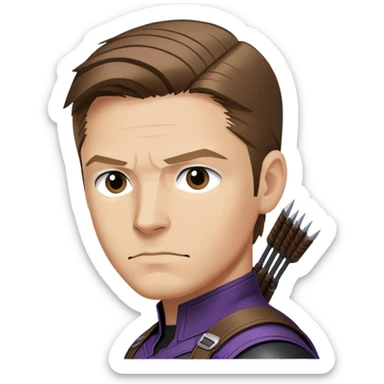 hawkeye clint barton portrait marvel, brown hair from captain america: civil war sticker