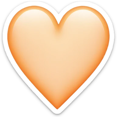 very pale orange heart shape sticker