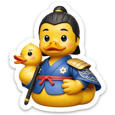Samurai with rubber duck sticker