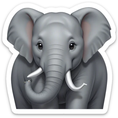 Cinematic Noble Elephant Portrait Emoji, Poised and regal, with a massive, majestic build and a smooth, well-groomed gray hide adorned with gentle wrinkles and proud tusks, deep-set soulful eyes, Simplified yet sharp and sophisticated features, highly detailed, glowing with a soft, dignified glow, high shine, intelligent and gentle, stylized with an air of ancient wisdom, focused and attentive, soft glowing outline, capturing the essence of a watchful and confident giant, so majestic it feels as though it could trump out of the screen with effortless authority! sticker