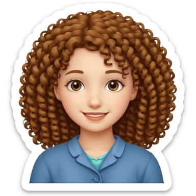 Kumral kıvırcık saçlı güzell kızz  sticker