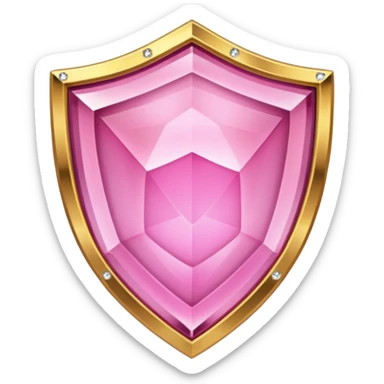 Pink crystal shield golden border sticker