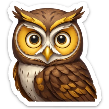 Owl – Wise-looking owl with large eyes, perched calmly sticker