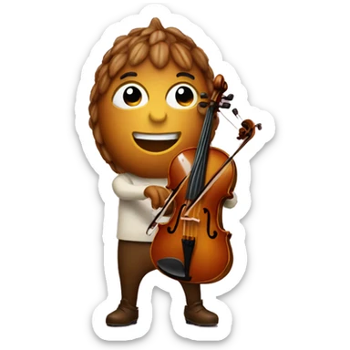 Acorn Playing Violin sticker