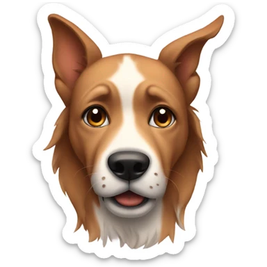 a dog with a scar sticker