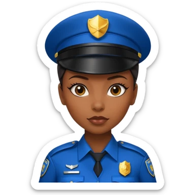 Futuristic black woman cop sticker