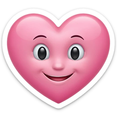 a pink heart smiling sticker