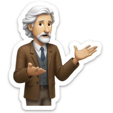 a wise white man  on  middle age offer something on his his whiteboard sticker