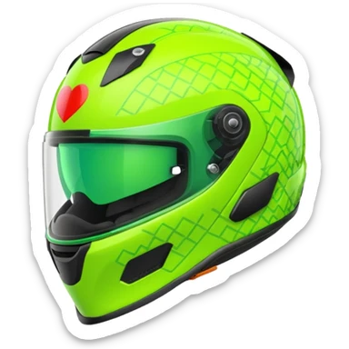 ate a Florecent green heart emoji as the same patterns as Lando Norris's helmet sticker