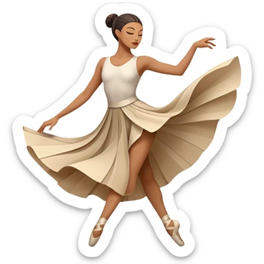 humanless Icon for Contemporary Dance: dynamic motion, comfortable attire with abstract shapes and movement lines in the background. The icon should represent the expressive and creative nature of contemporary dance. Transparent background. sticker