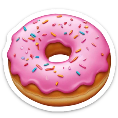 Pink donut with sprinkles  sticker