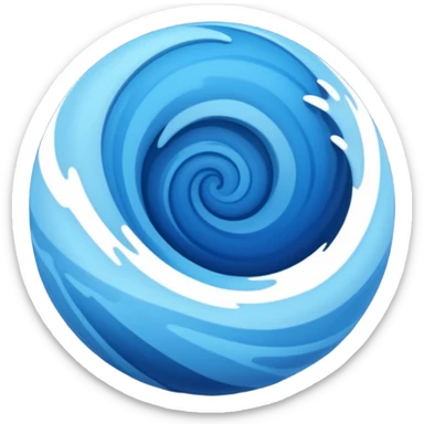 Can you make me an emoji of a blue planet? Without a face, an actual planet. I like swirls of different shades of blue but no clouds  sticker