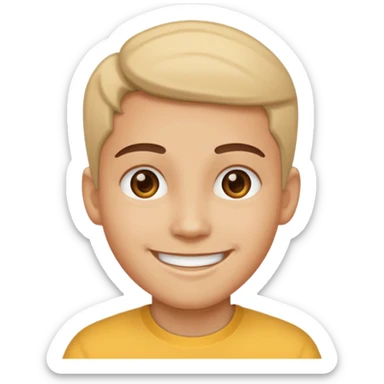 Generate a smiling emoji of this person please sticker