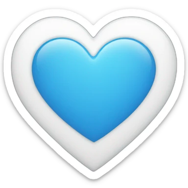 white heart in blue heart sticker