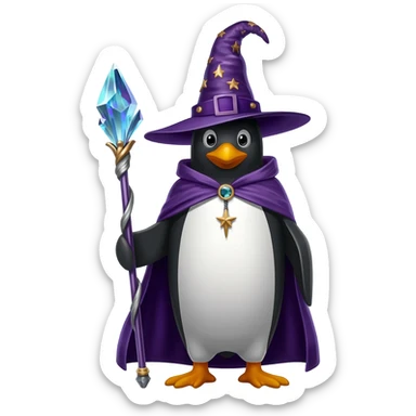 Penguin Wizard sticker