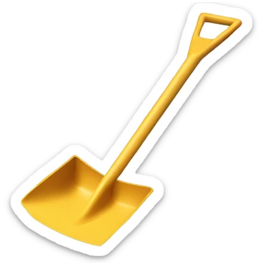 Shovel with a pond sticker