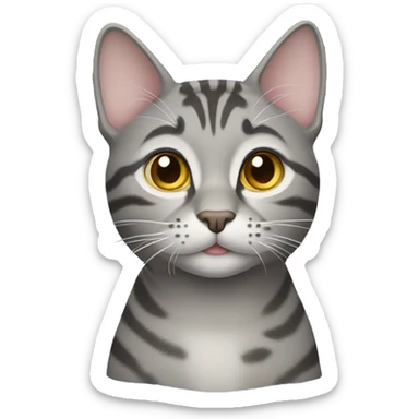 Gray tabby cat sticker