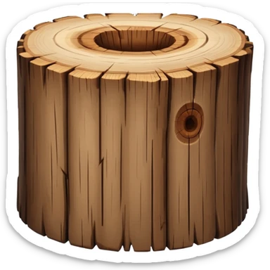 create a dnd style tree log.png (no face just a tree log) using 48x48 pixels size sticker