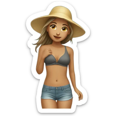 Girl in beach sticker