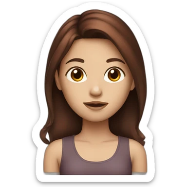 girl with dark red and brown hair sticker