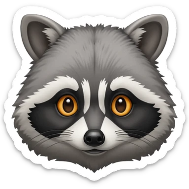 Grey and black racoon  sticker