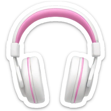 White headphones with pink bow sticker