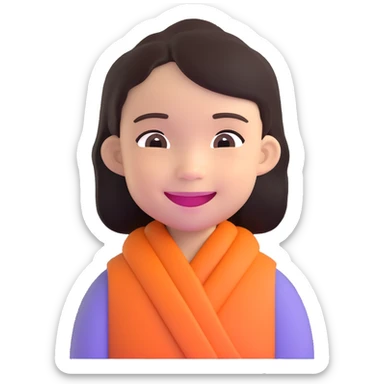 Smiling Indonesian child with dark hair sticker