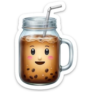 Iced coffee mason jar sticker